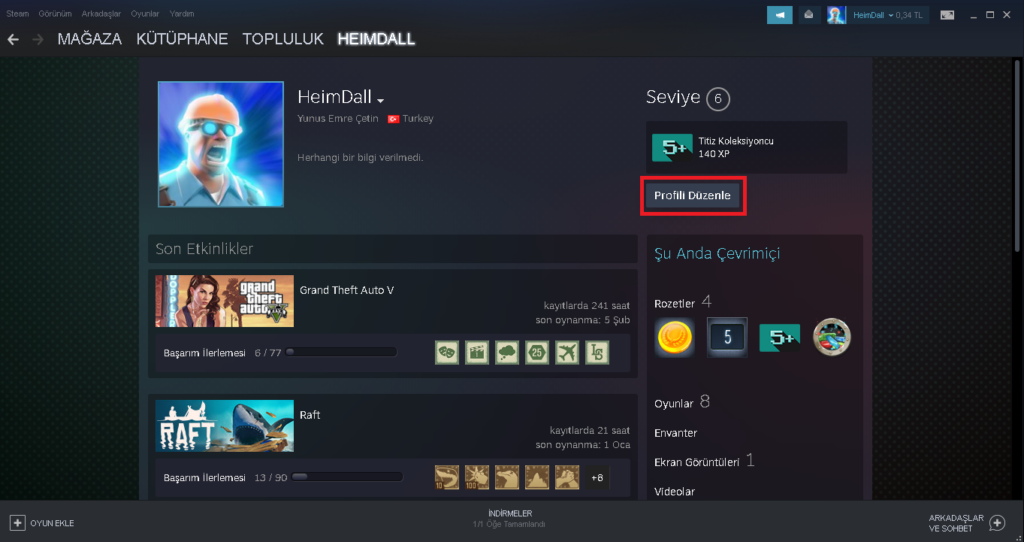 Steam Kullanıcı adı değiştirme adım 2