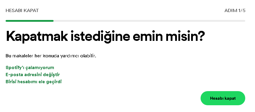 Spotify Hesap Silme Yolu